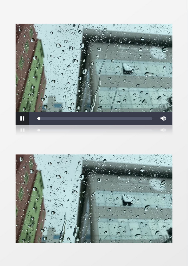 雨滴拍打在窗户上往下流淌实拍视频素材