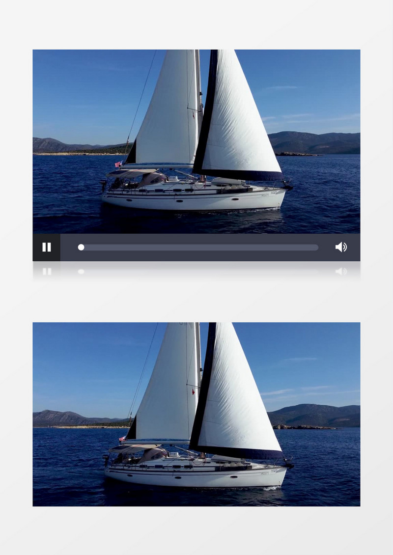 一艘帆船在海面上行驶实拍视频素材