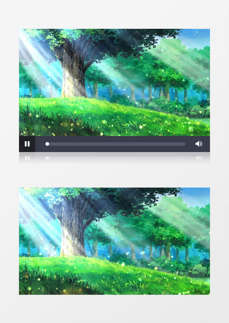 绿色治愈风卡通森林美景背景视频素材