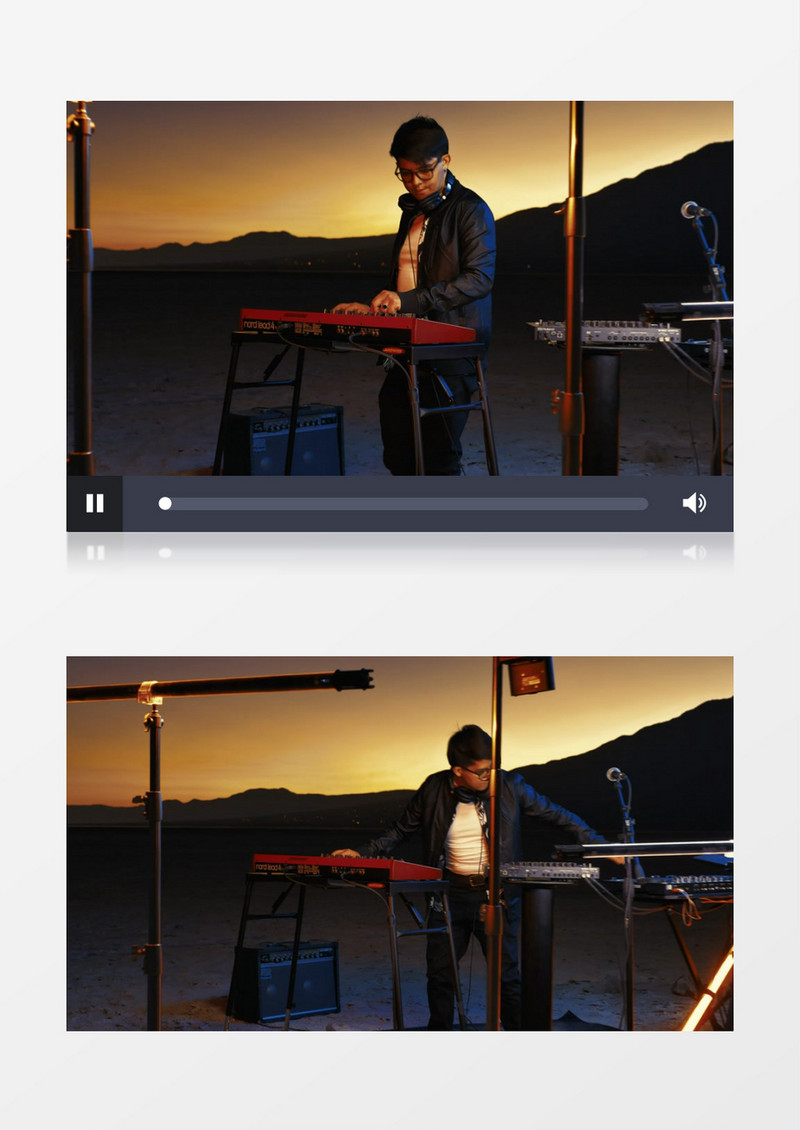 键盘手在调音试音实拍视频素材
