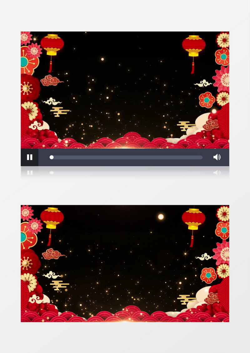 中国风大气兔年元素春节拜年边框背景