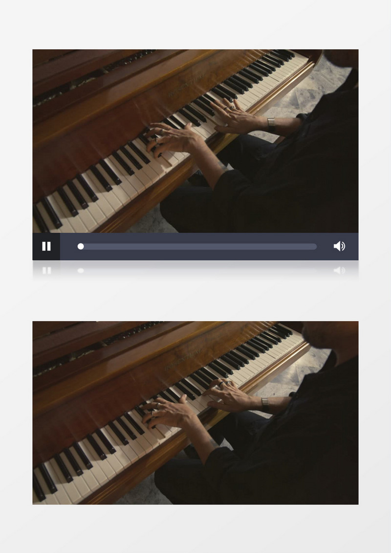 一个男人在弹钢琴实拍视频素材