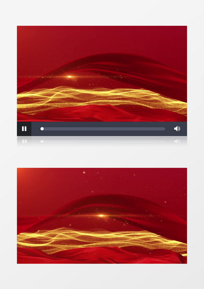 大气震撼红金色粒子红绸元素背景视频