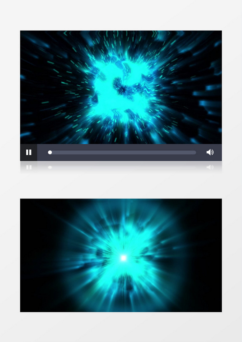 4K 蓝色抽象粒子爆炸冲击波动画后期素材