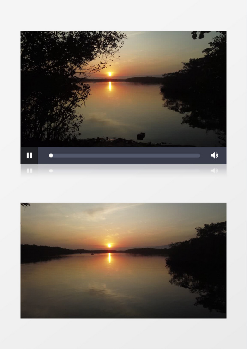 夕阳照射下的水面实拍视频素材