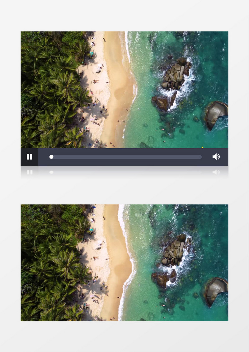 碧蓝的海水不断冲刷着海边的沙滩实拍视频素材