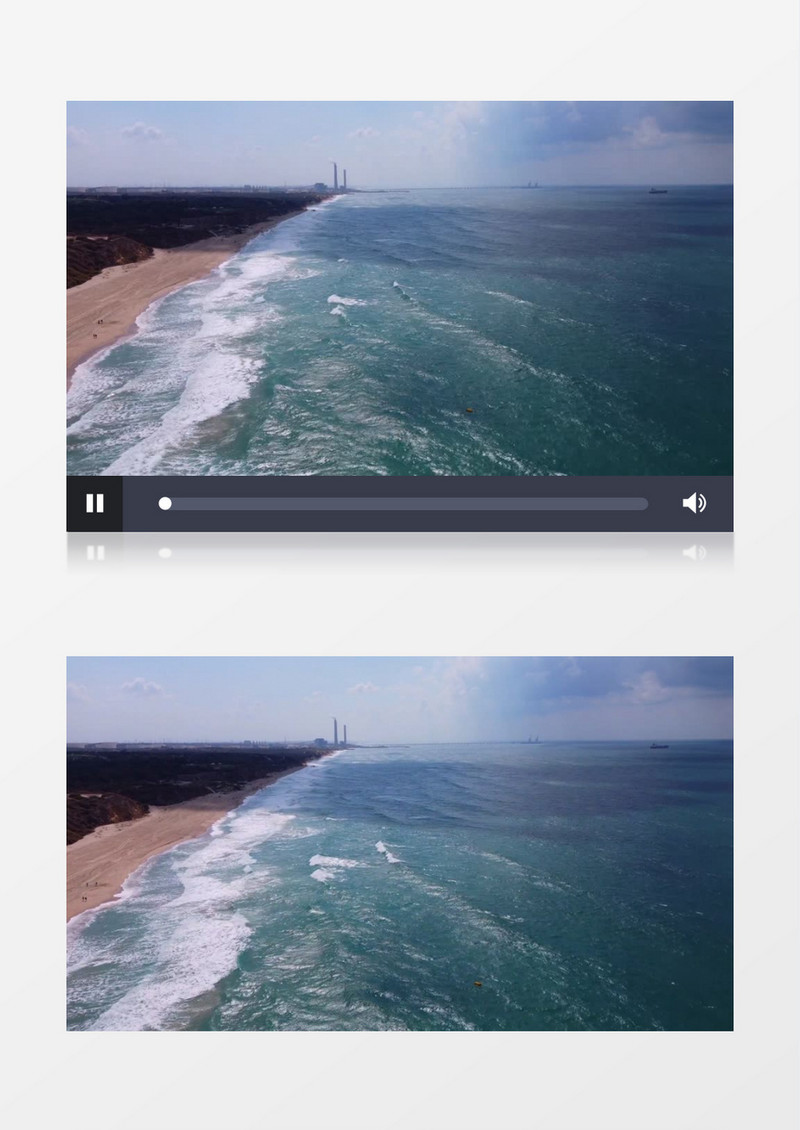海水不断冲刷向岸边的沙滩实拍视频素材