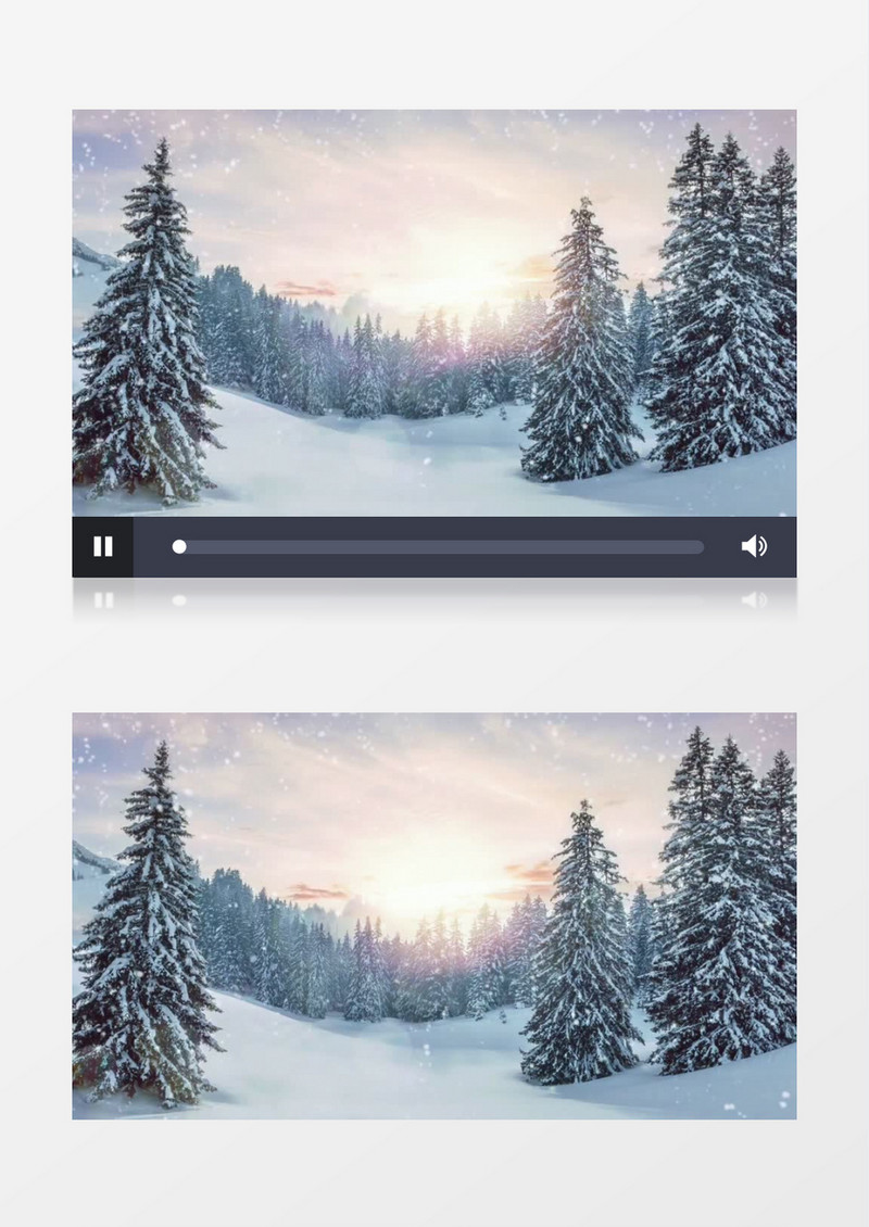 航拍被雪覆盖的丛林景象实拍视频素材