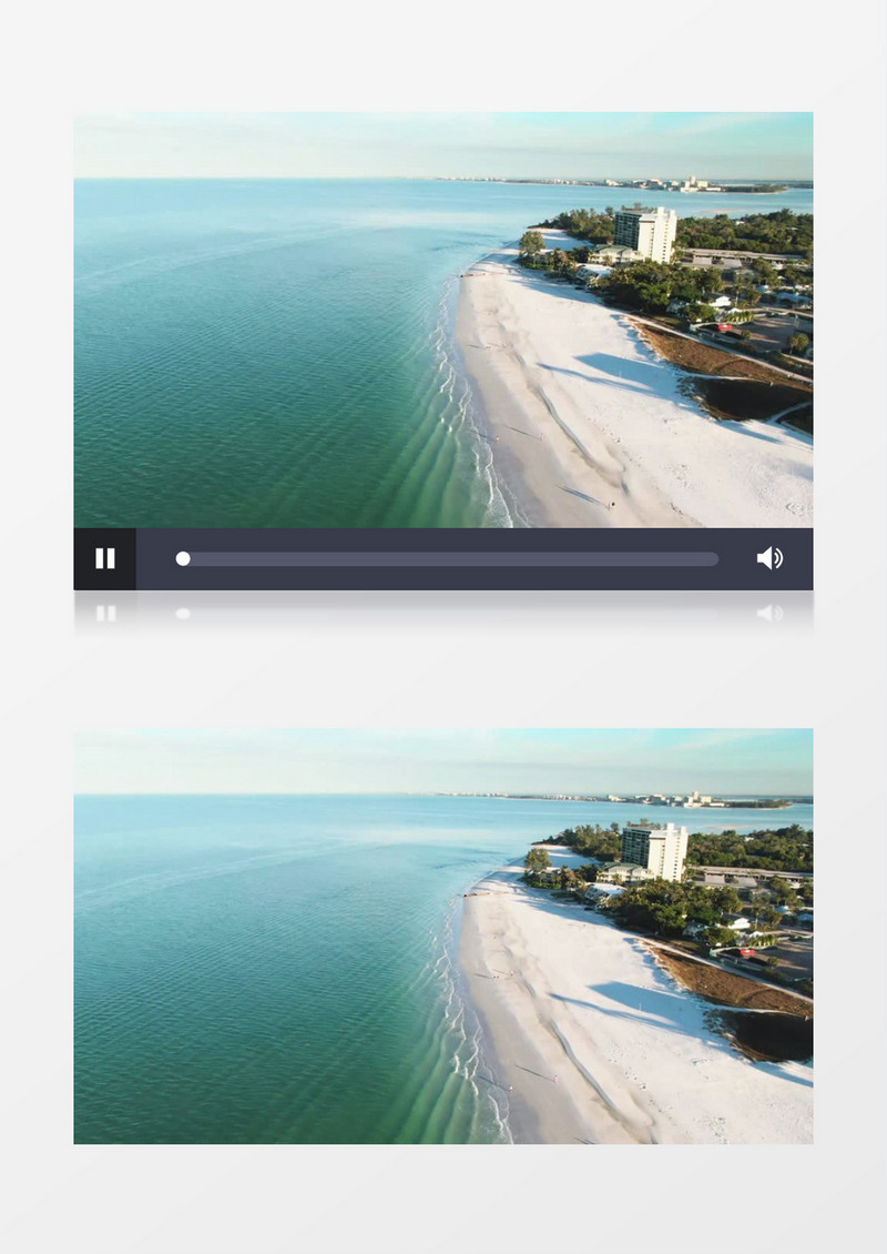 碧蓝的海水和海边的城镇景观实拍视频素材实拍视频素材