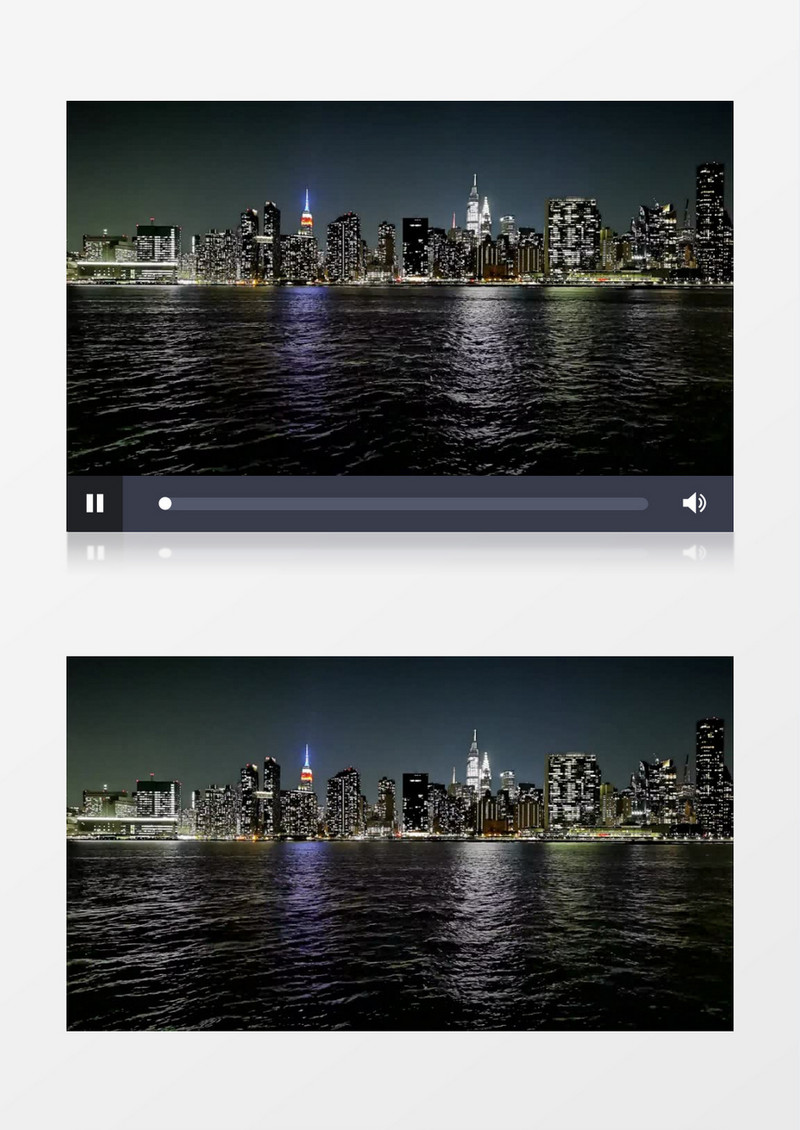 延时拍摄水边的城市景观实拍视频素材