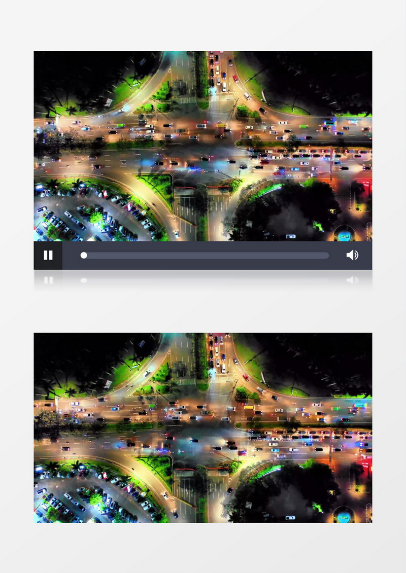 夜晚城市十字路口的灯光和交通实拍视频素材实拍视频素材