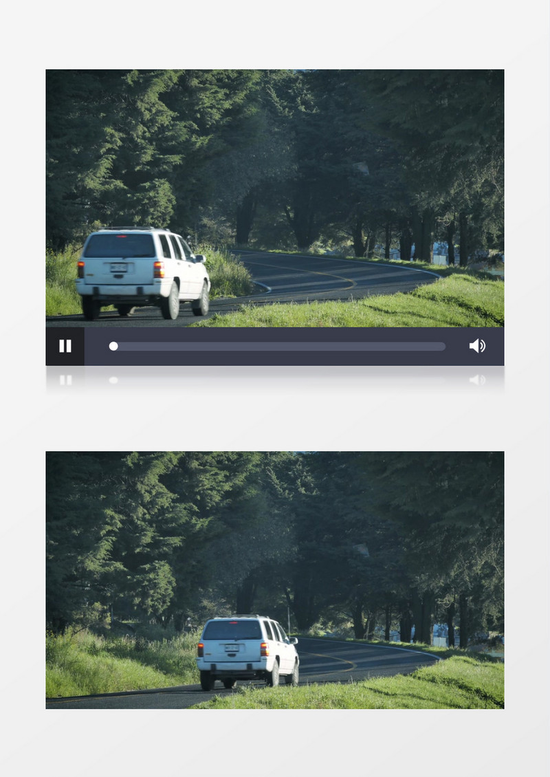 一辆汽车在郊外的公路上行驶实拍视频素材