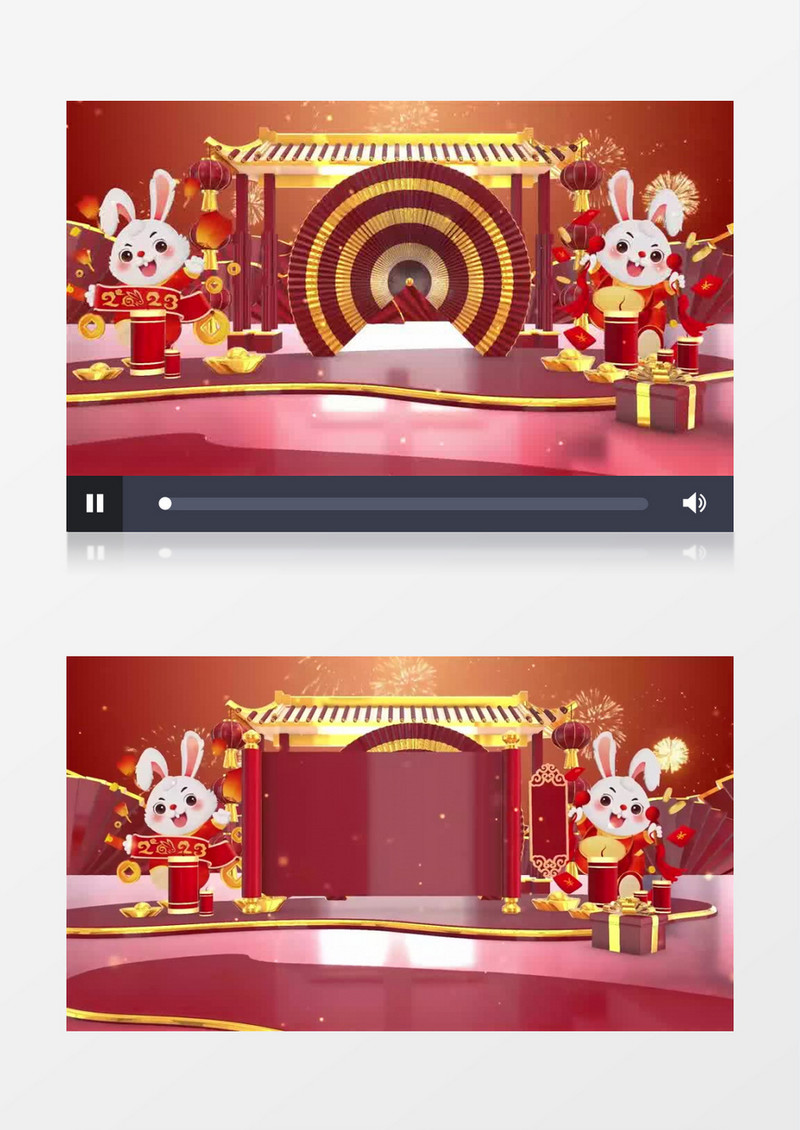 兔年贺新春春节祝福背景视频