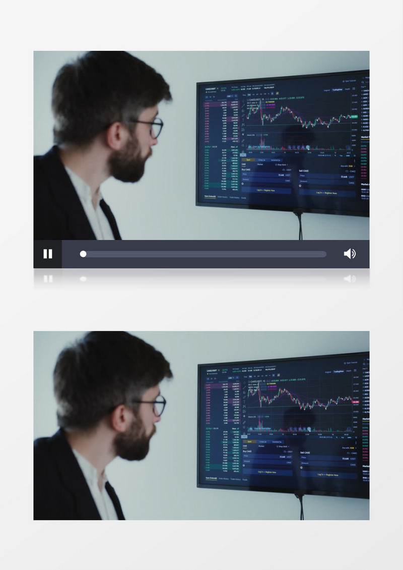 男人在看股票走势图实拍视频素材