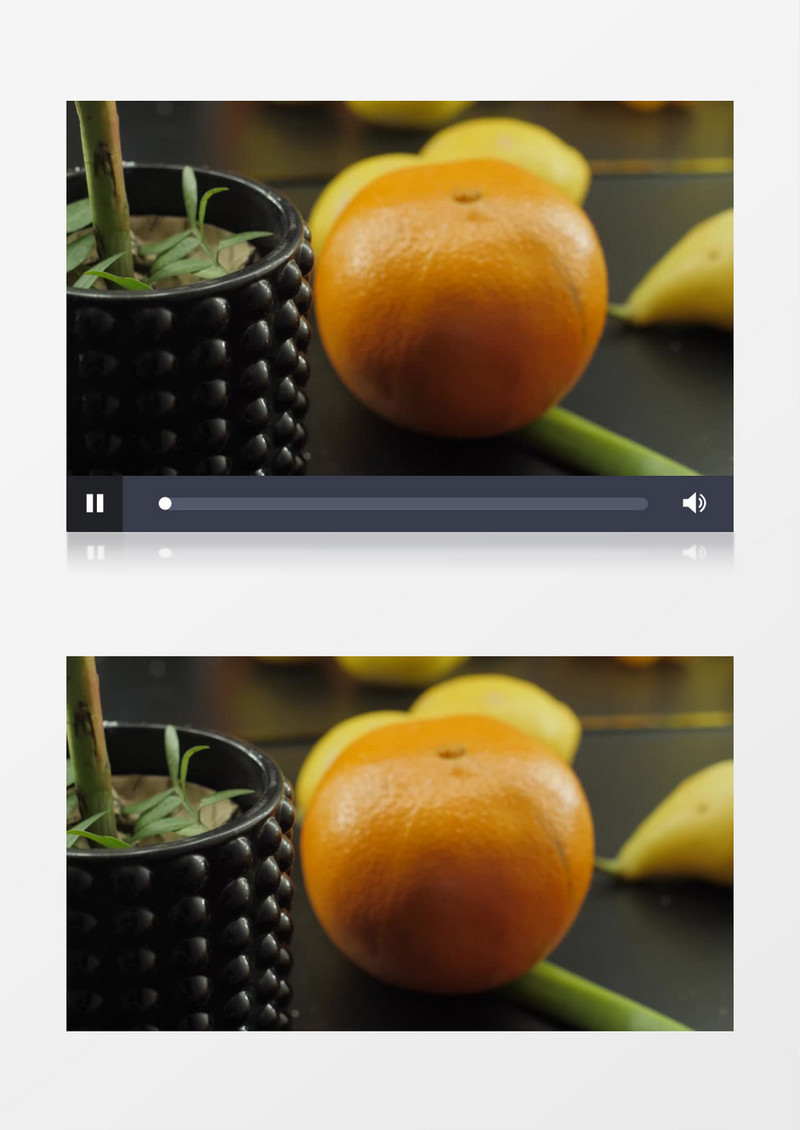 摆放在桌面的橘子和圣女果实拍视频素材