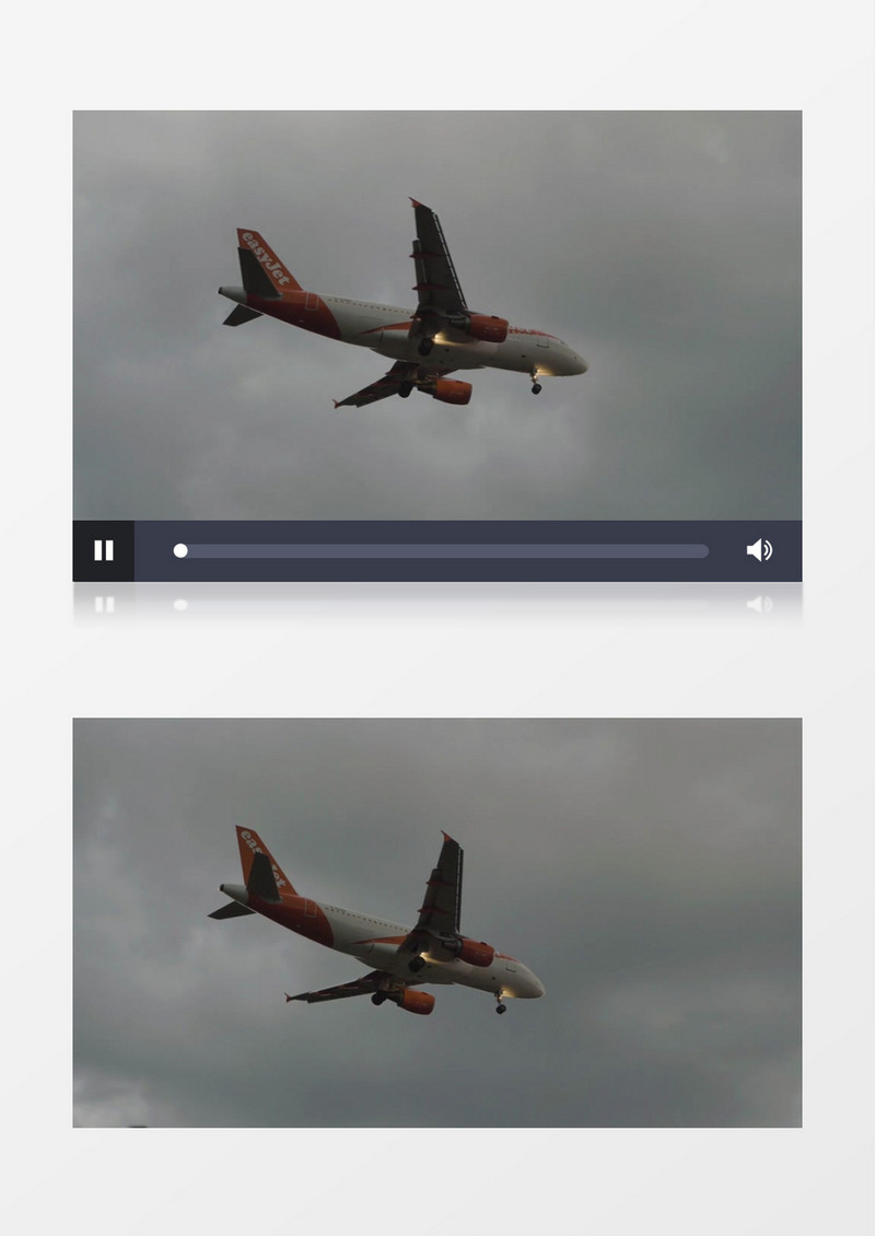 飞机在低空中飞过实拍视频素材