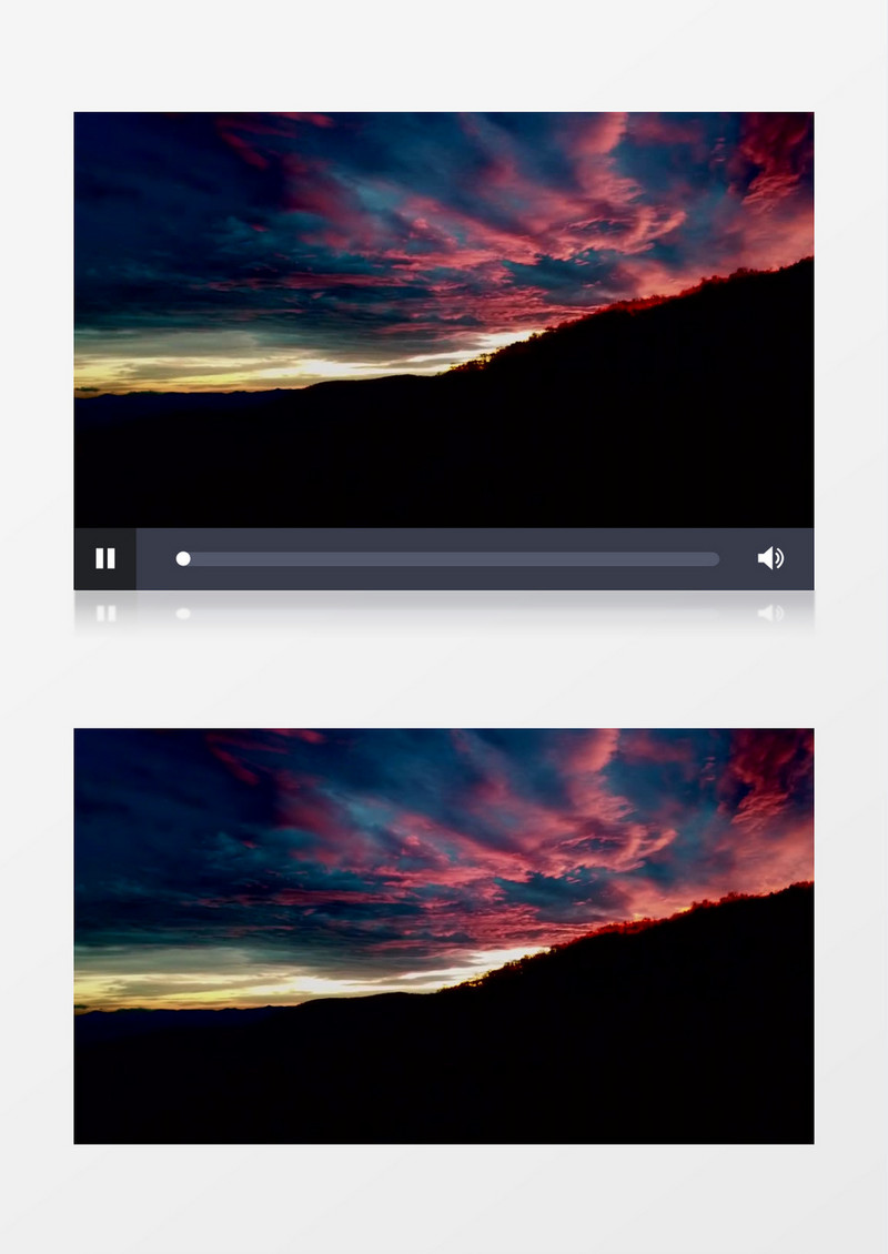 夕阳映红了整片天空实拍视频素材