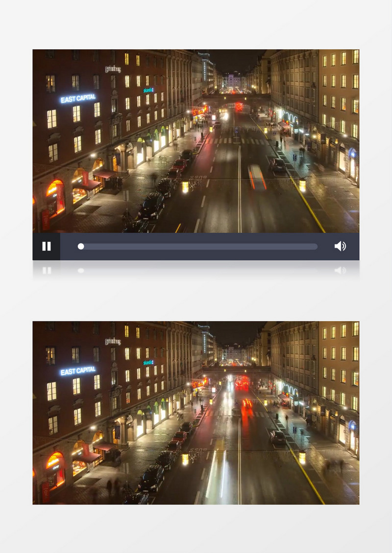 延时拍摄傍晚城市的车水马龙实拍视频素材