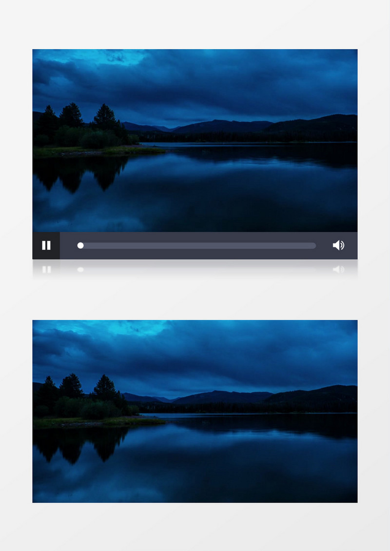 延时摄影下湖面上的白云变化实拍视频素材