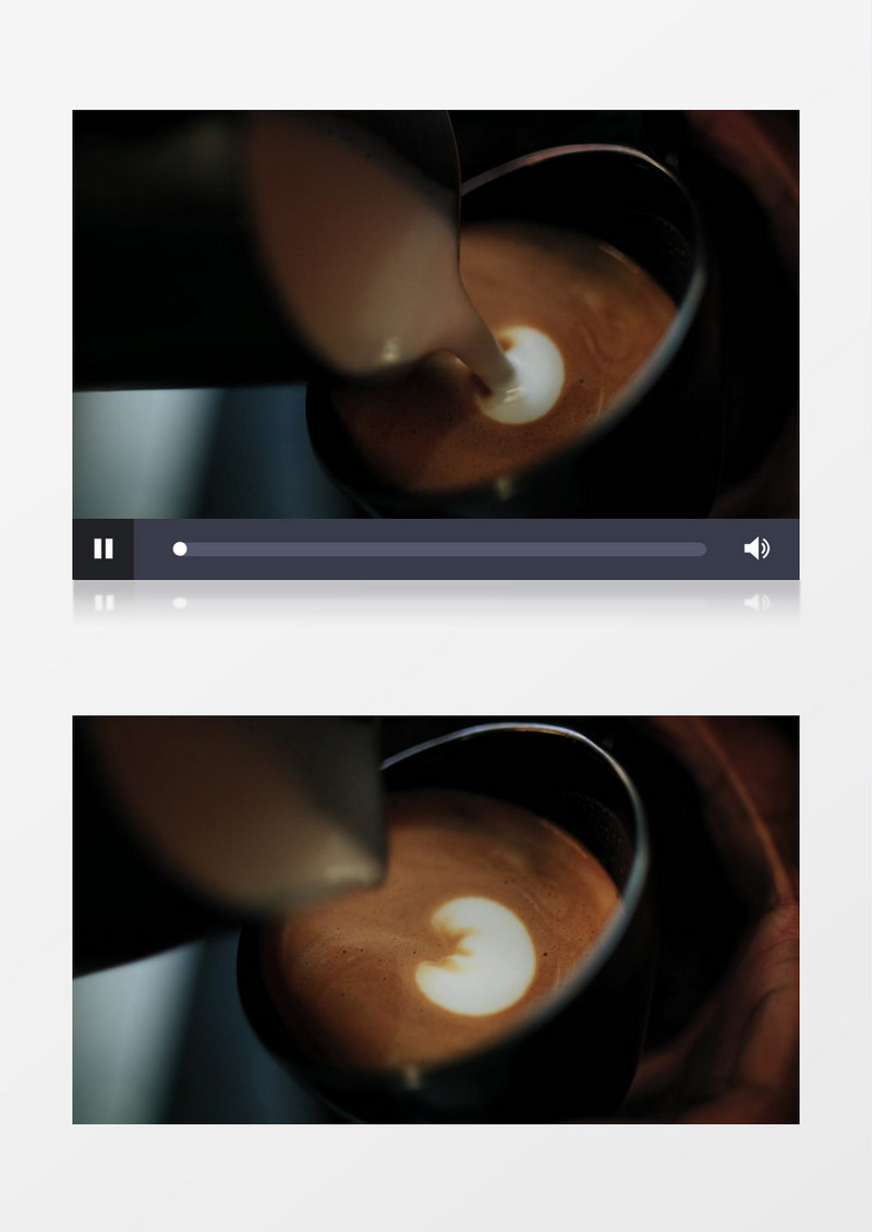 咖啡师在咖啡上拉花实拍视频素材