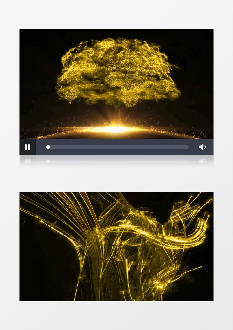 高端金色树成长片头视频AE模板