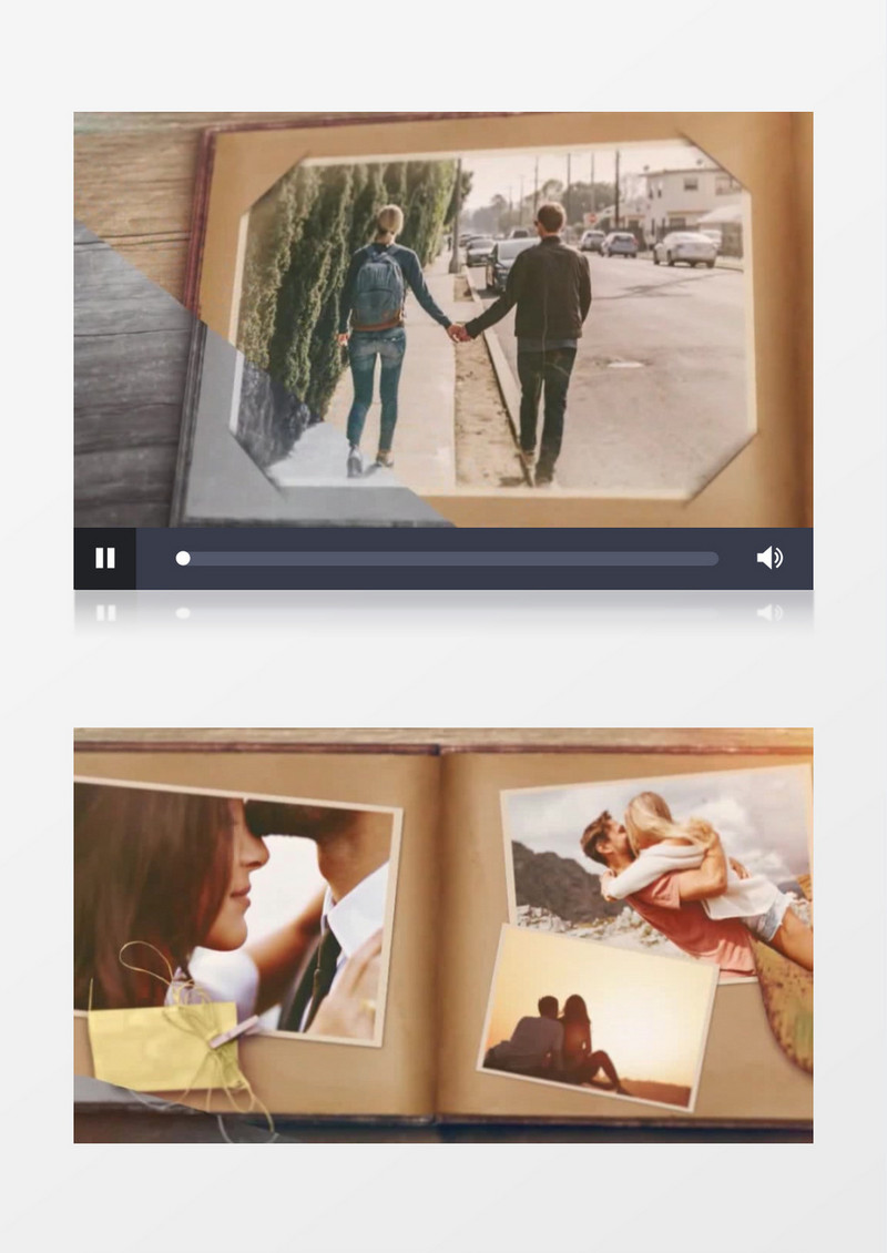 复古情人节新婚夫妇婚礼照片纪念相册AE视频模板