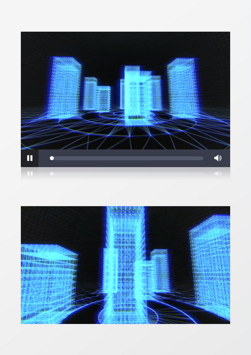 3D旋转建筑舞台背景视频(有音乐)