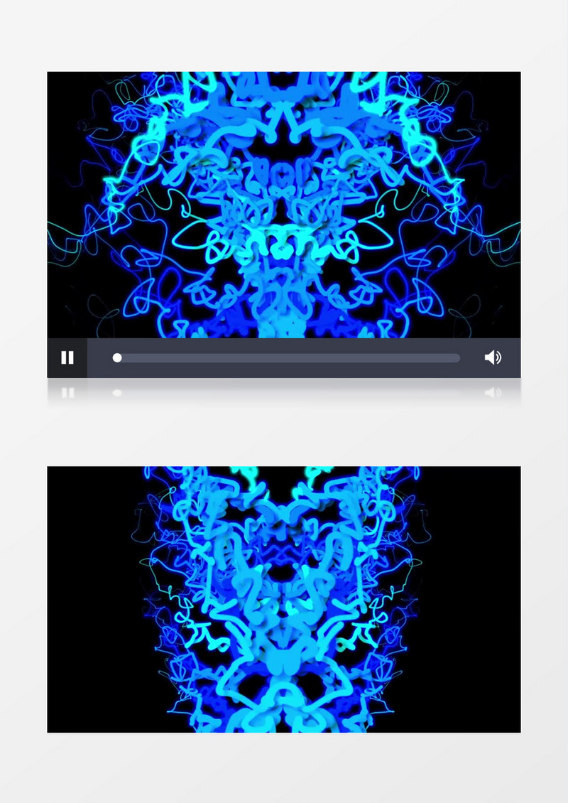 滚动翻转蓝色抽象形状带视频素材(有音乐)