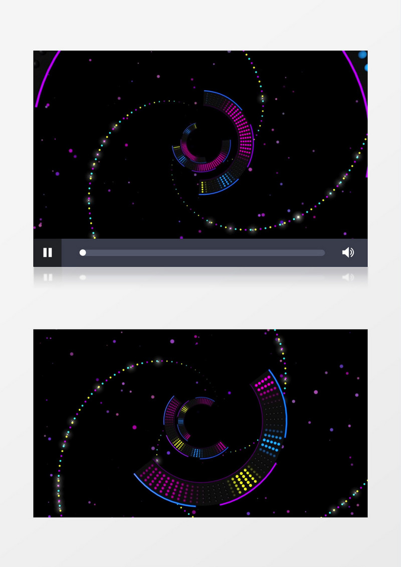 旋转圆点彩色漩涡动感VJ视频素材(有音乐)