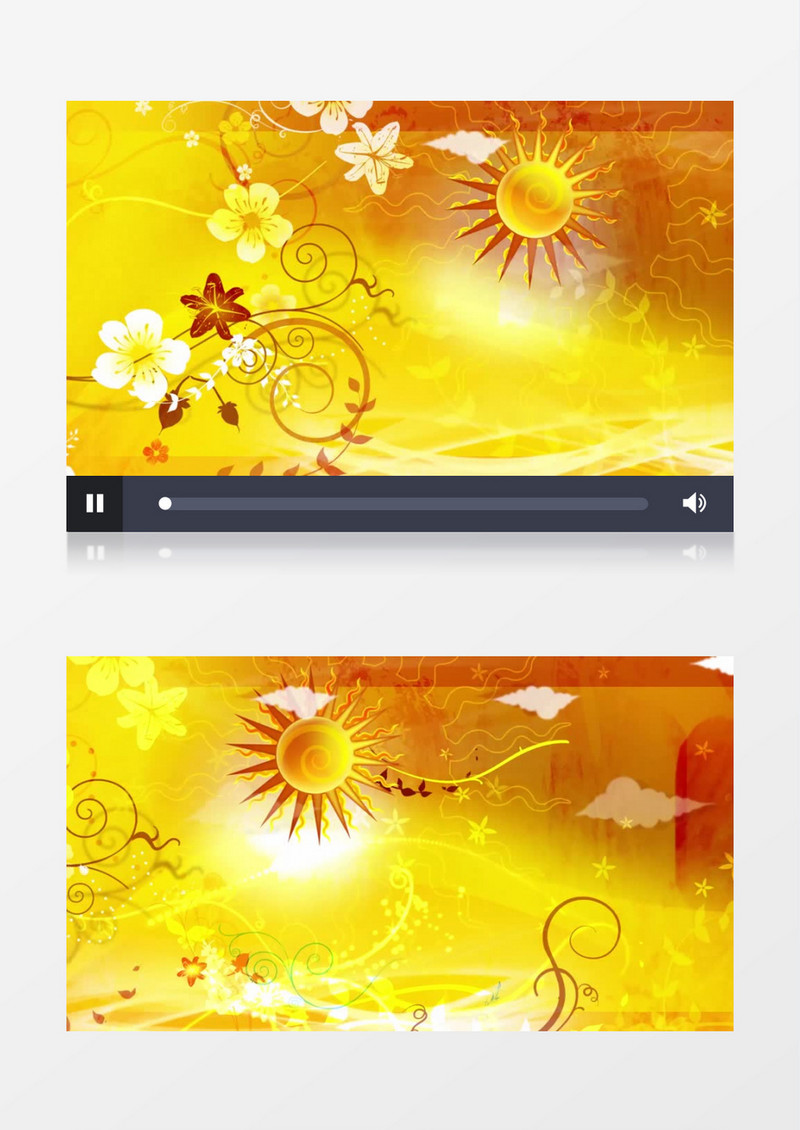 黄色太阳花纹卡通背景视频（有音乐）
