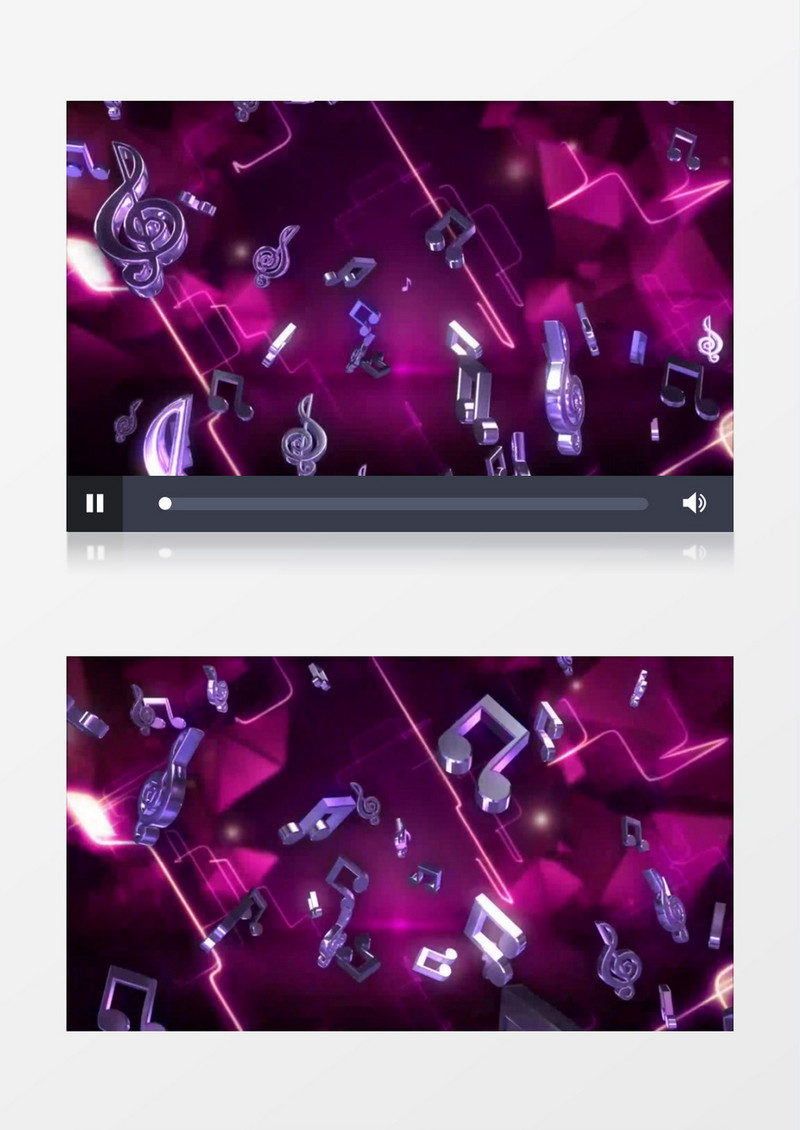 紫色3D音符背景视频（有音乐）