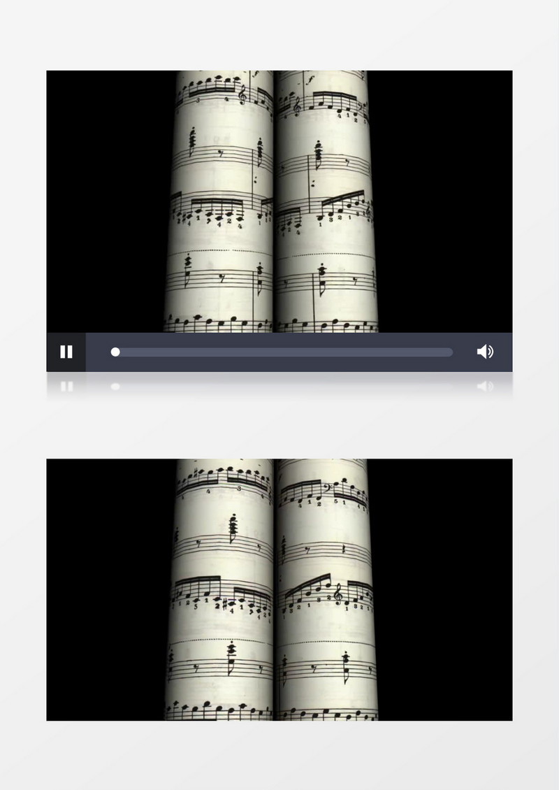  音乐乐谱卷轴旋转背景视频（有音乐）