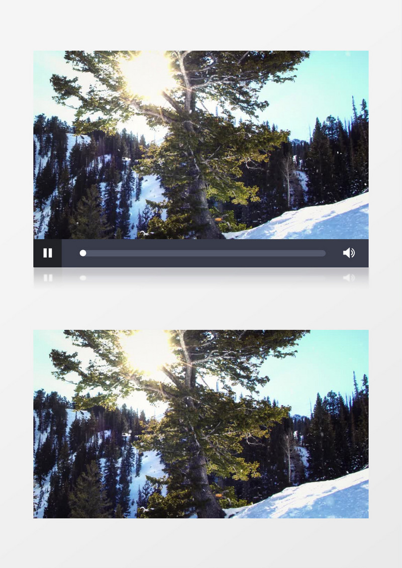 阳光下的雪山背景视频（有音乐）
