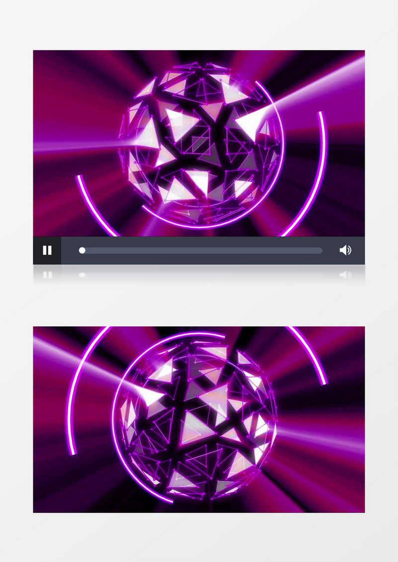 三维三角圈球光点动感视频素材(有音乐)