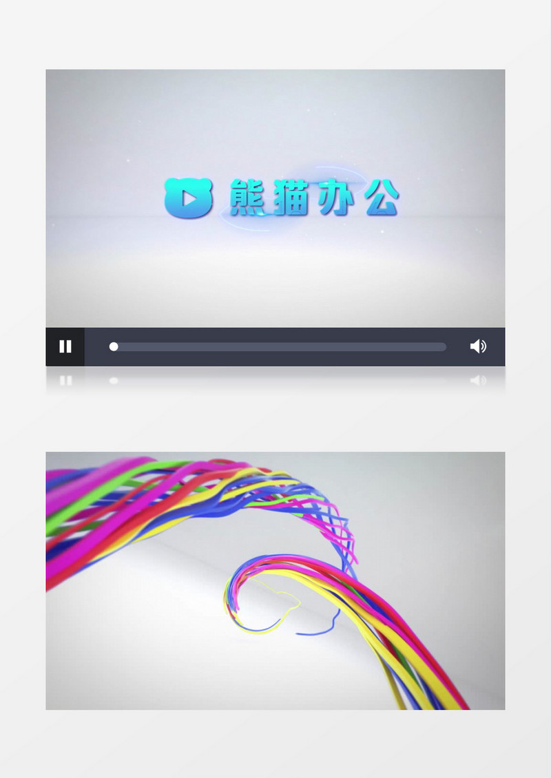  多彩三维线条生长Logo动画AE视频模板