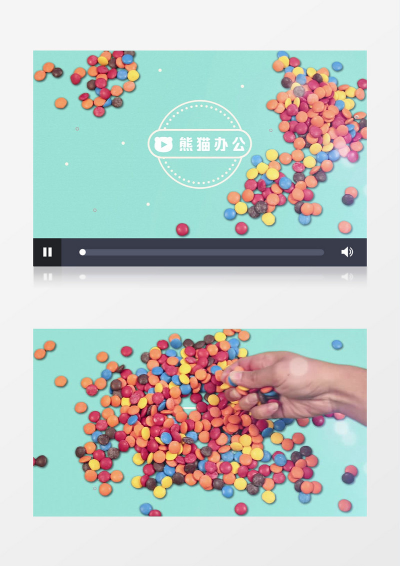 创意彩色糖果彩虹糖图标logo动画展示AE视频模板