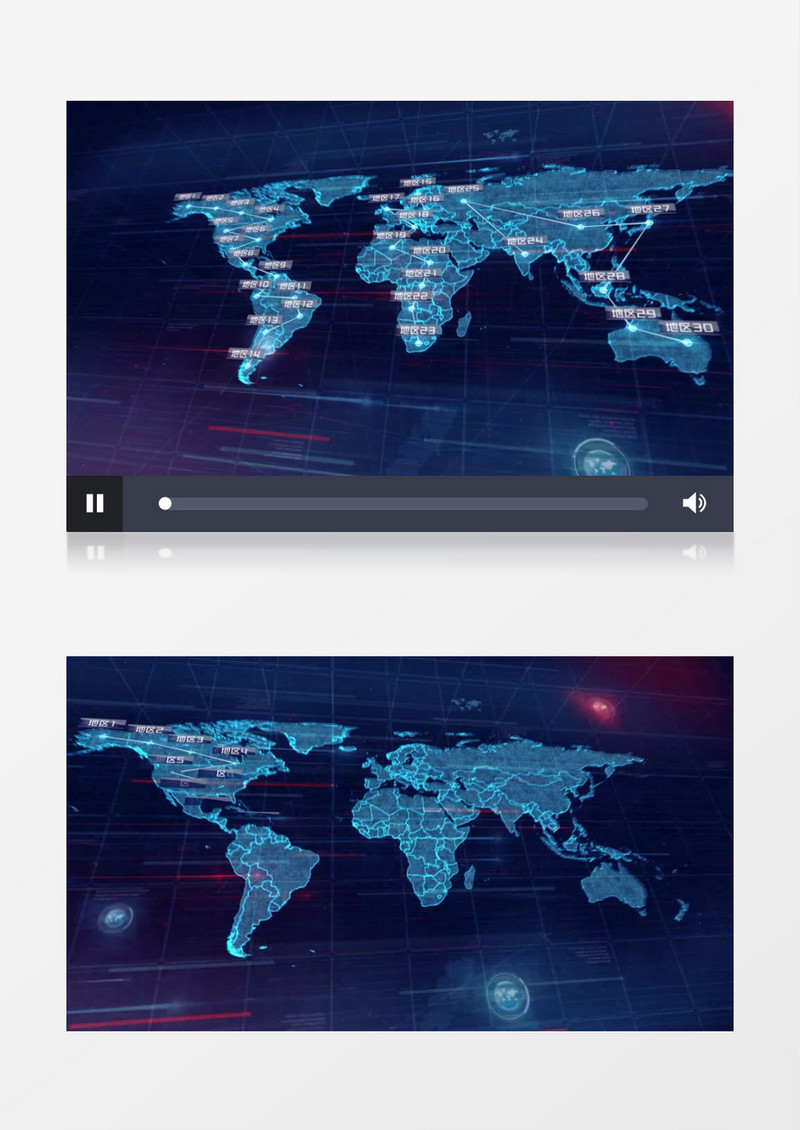 大气科技感地图展示ae视频模板