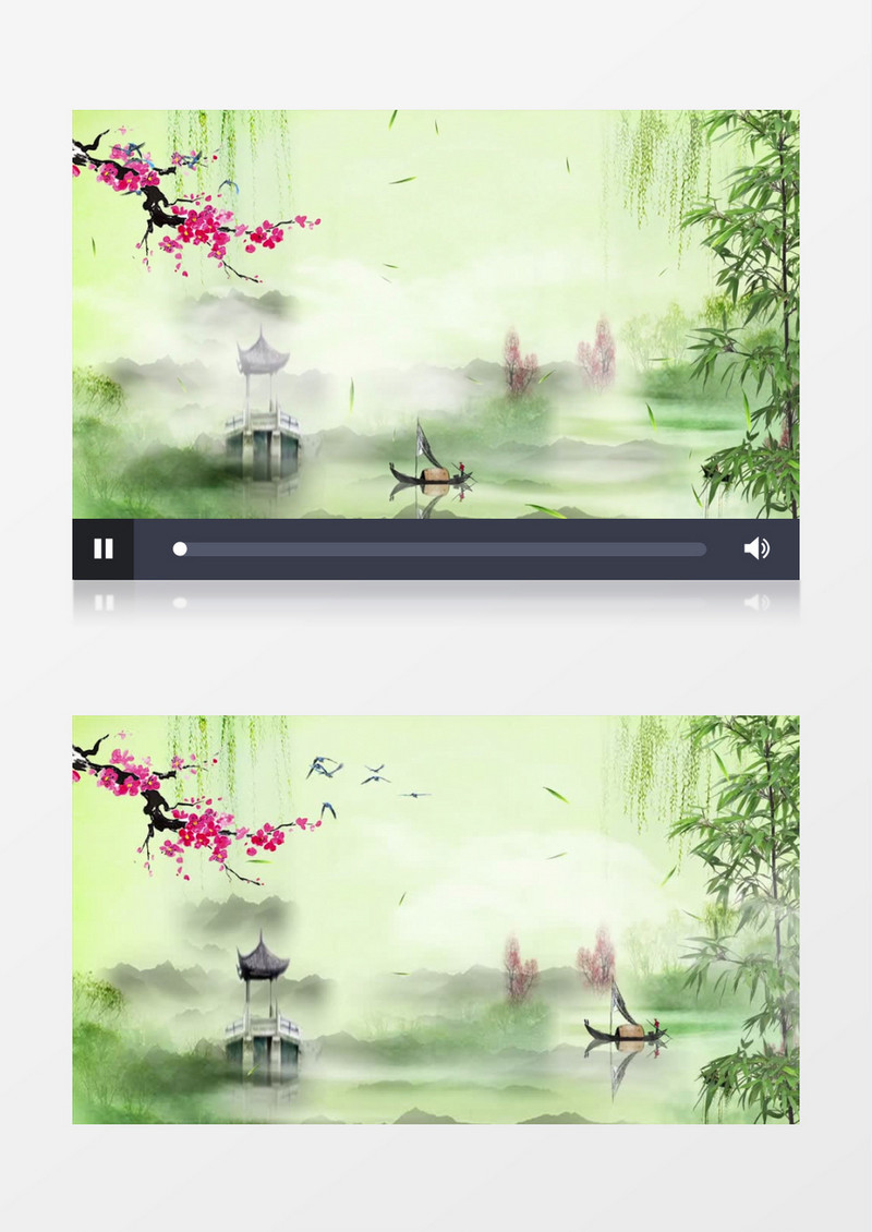唯美水墨画中国风背景视频素材AE模板