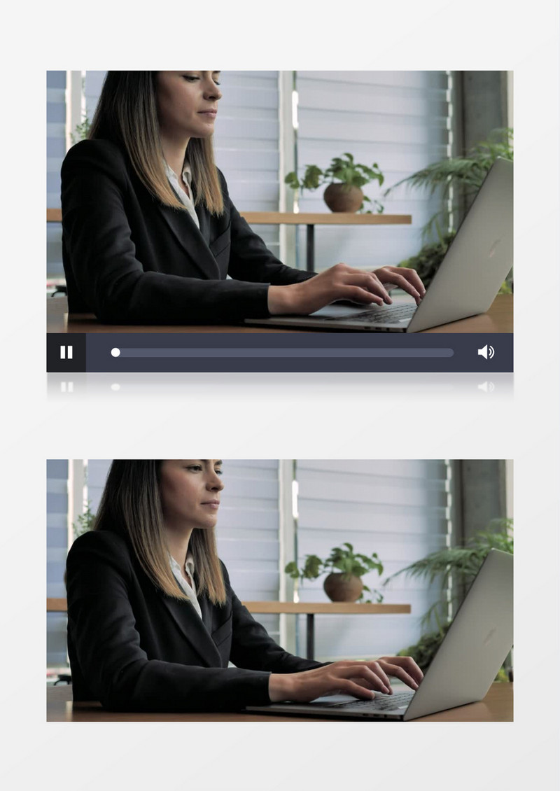 一个用笔记本电脑工作的女性实拍视频素材