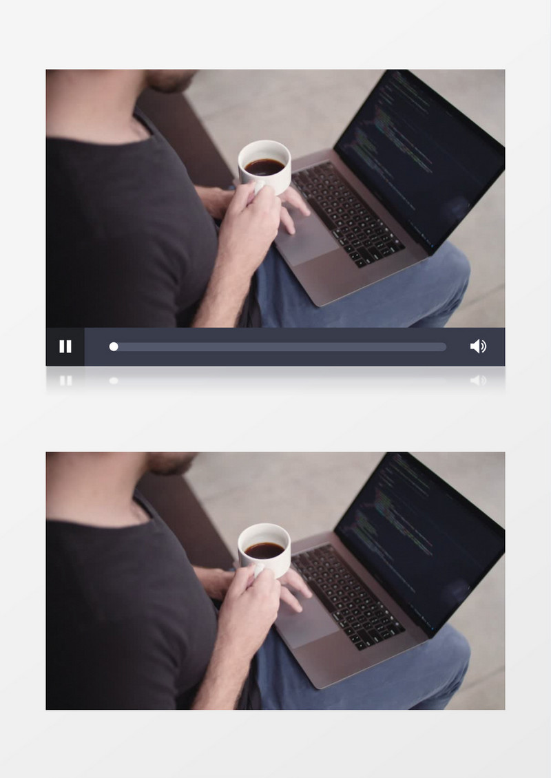 软件开发人员举着咖啡杯实拍视频素材