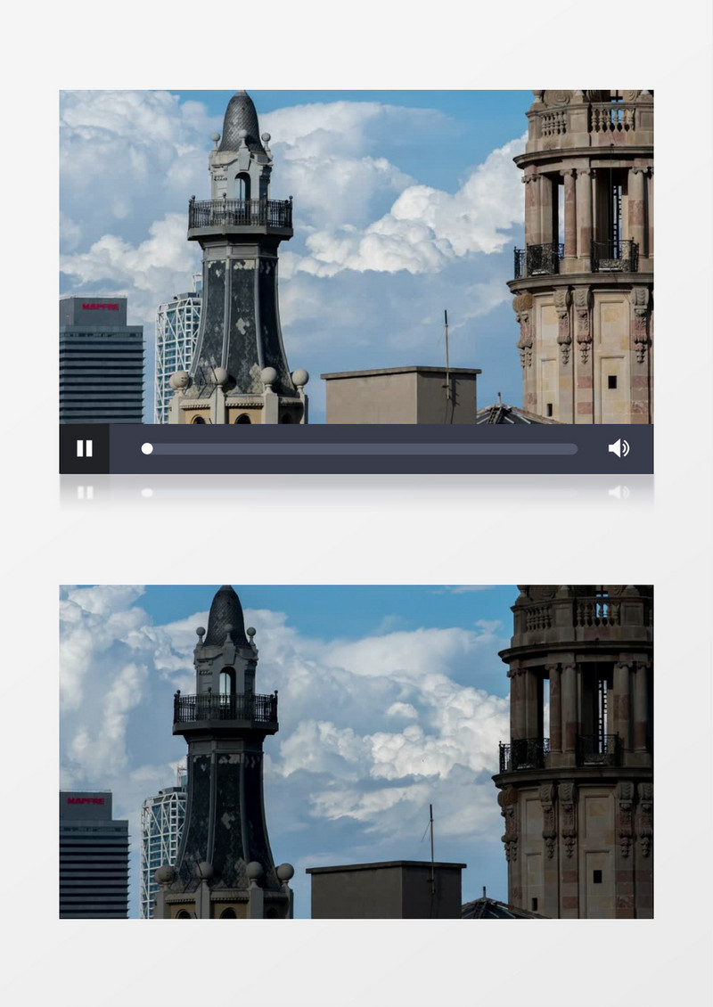 背光逆光城市建筑航拍展示实拍视频