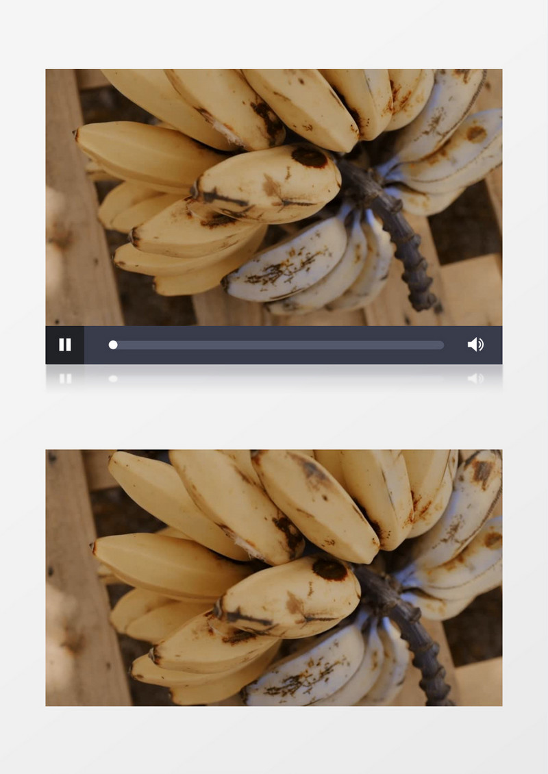木头底座上的黄色小香蕉实拍视频素材