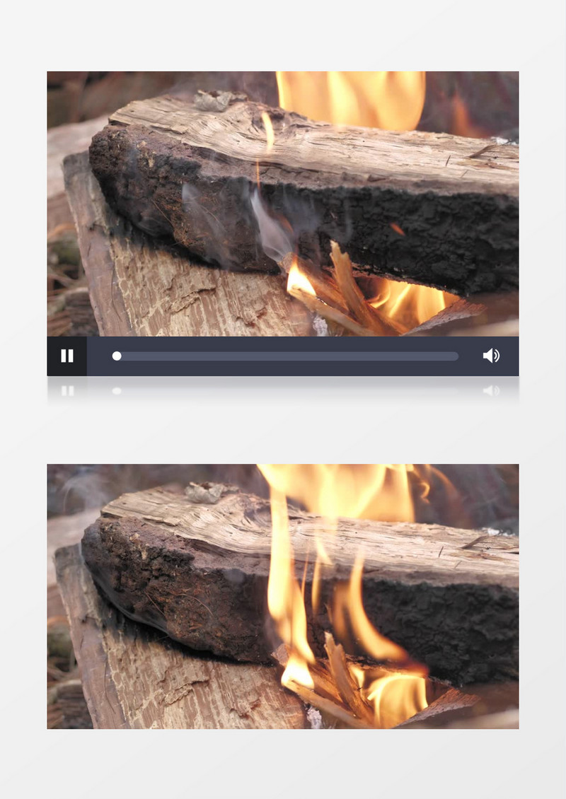 高清拍摄正在燃烧的木头实拍视频素材