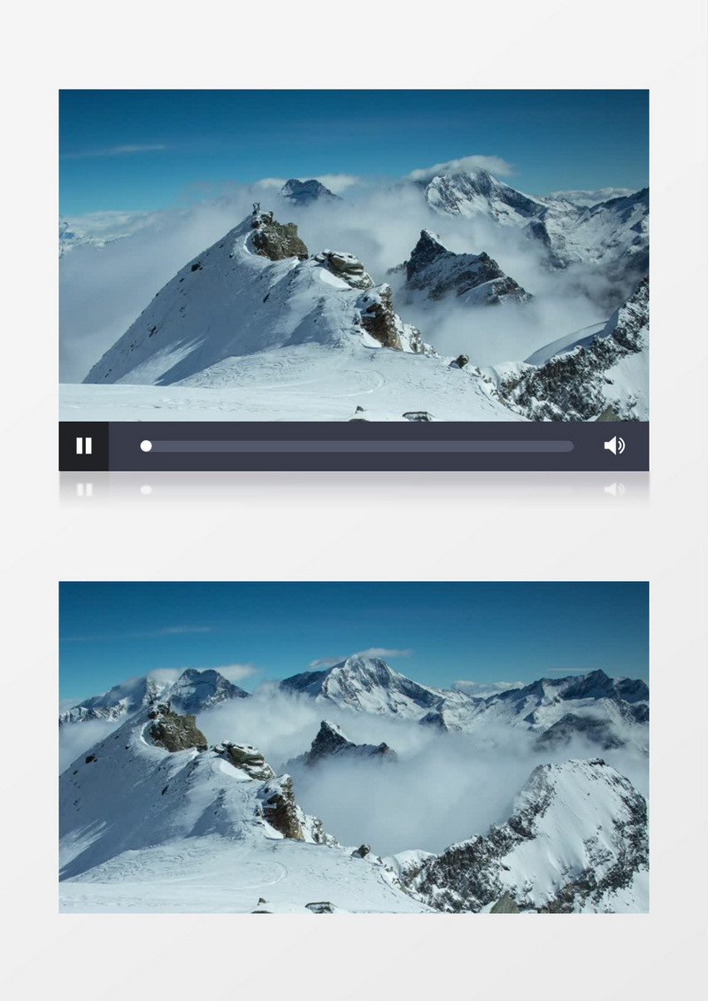 雪山高处的雾实拍视频素材