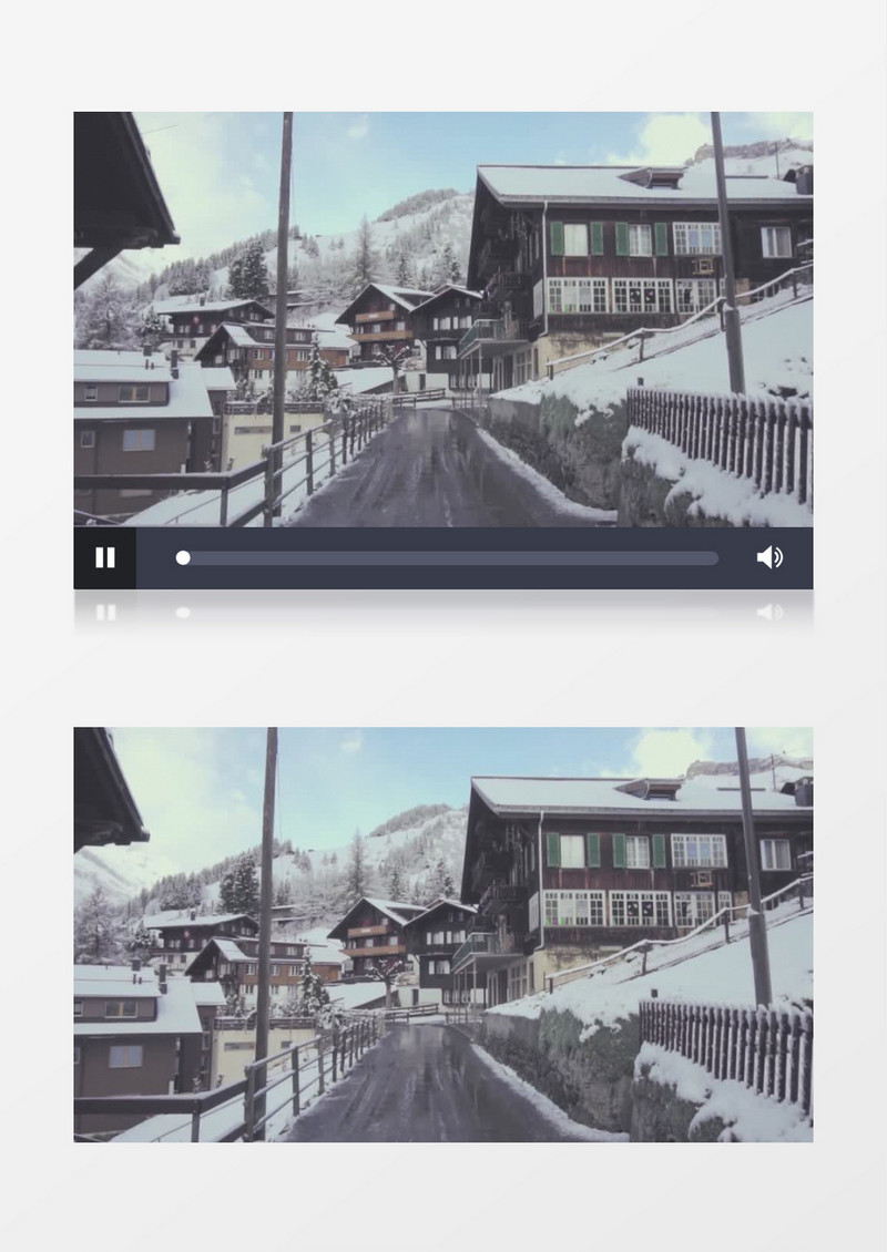 冬天的欧洲小镇实拍视频素材