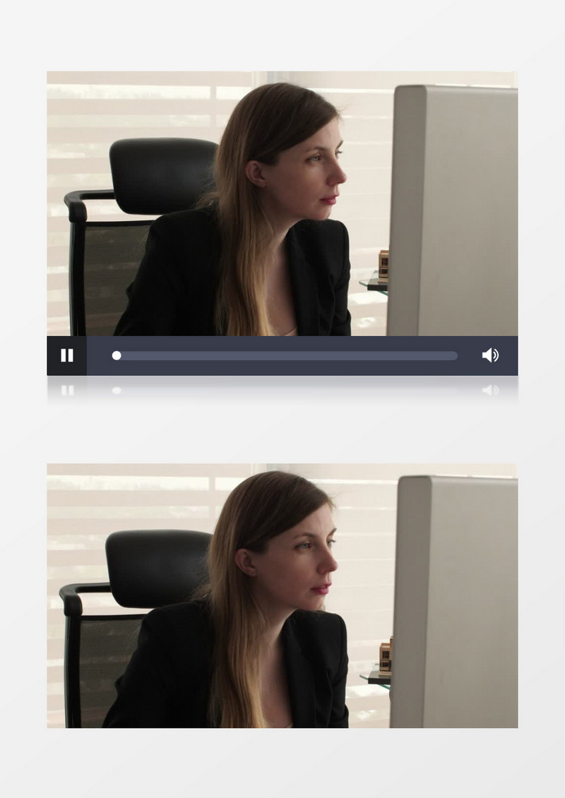 一个女子在办公室办公实拍视频素材