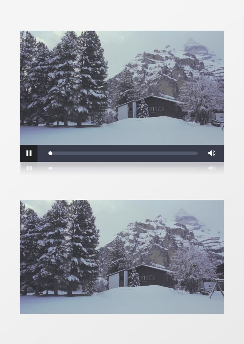冬天森林里的房子实拍视频素材