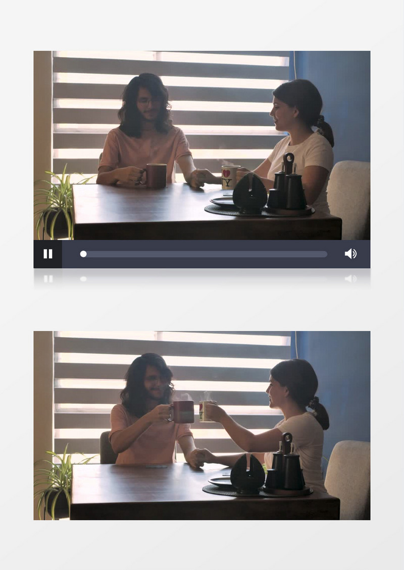 一对夫妇在家里喝咖啡实拍视频素材