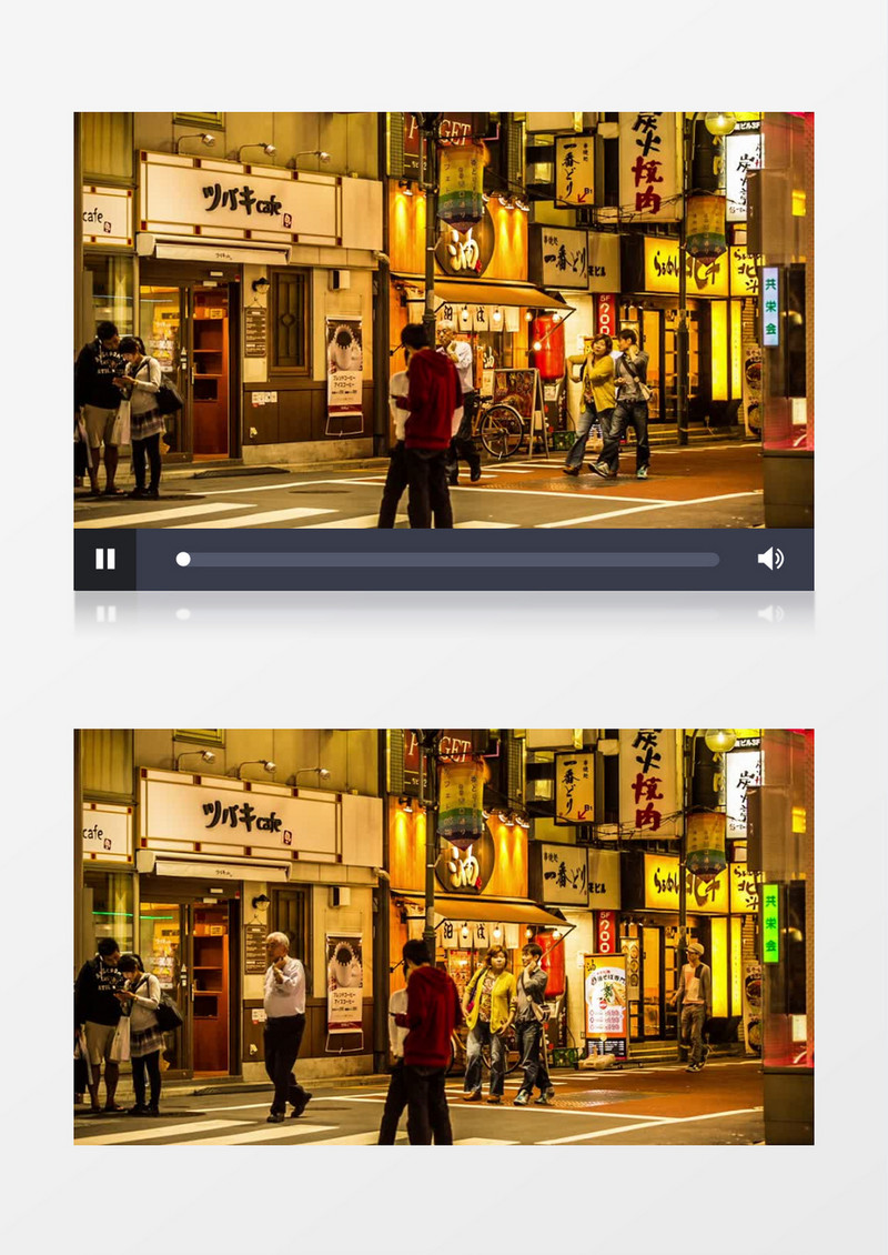 高清夜晚拍摄一条安静的东京街道实拍视频素材