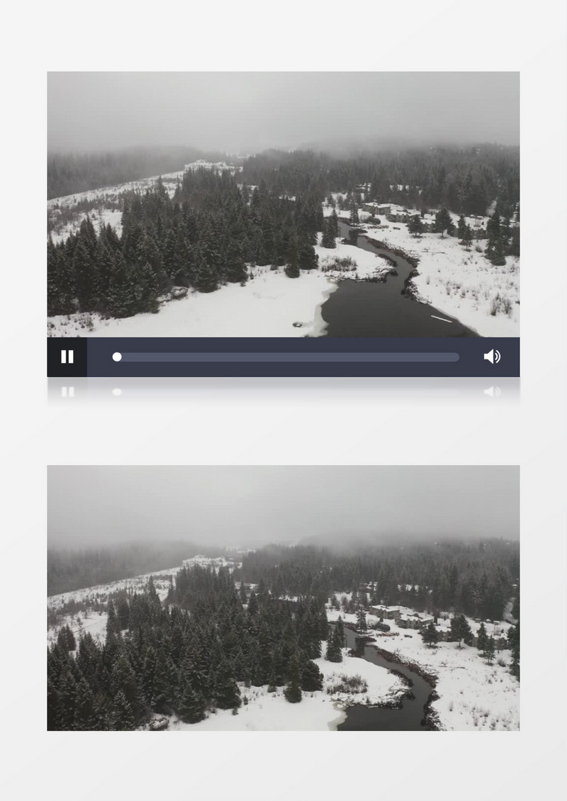 航拍冬季森林环境实拍视频素材